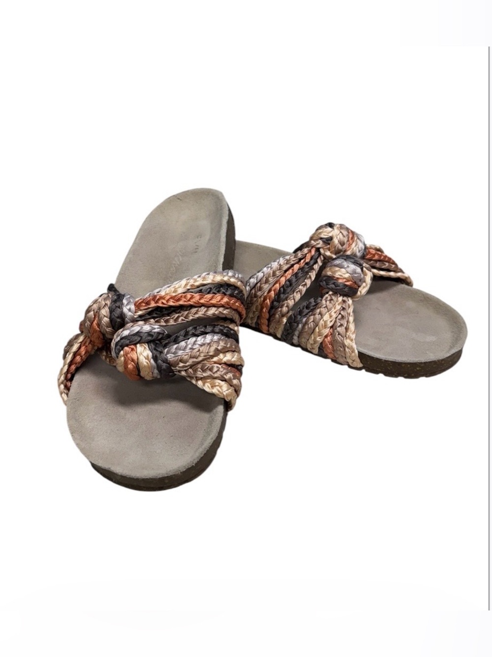 Emu Australia Wobbegong Braided Knot Anatomical Cork Footbed Sandals Sz.10